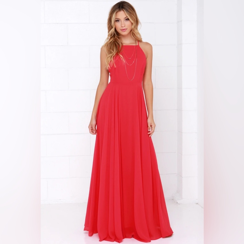 Lulus Mythical Kind of Love Red Maxi Dress. Size Small.
